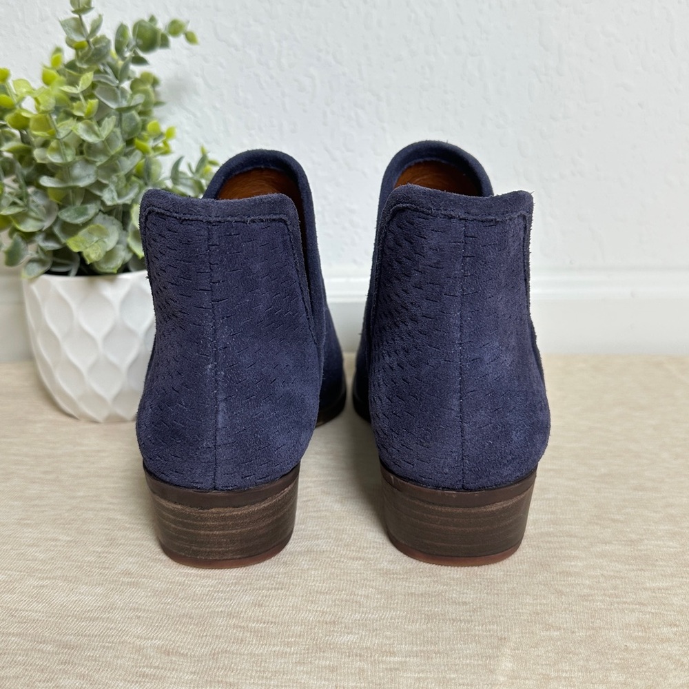 Lucky Brand Women’s Balei Heel Ankle Blue Leather Bootie Size 6.5 - Picture 5 of 14